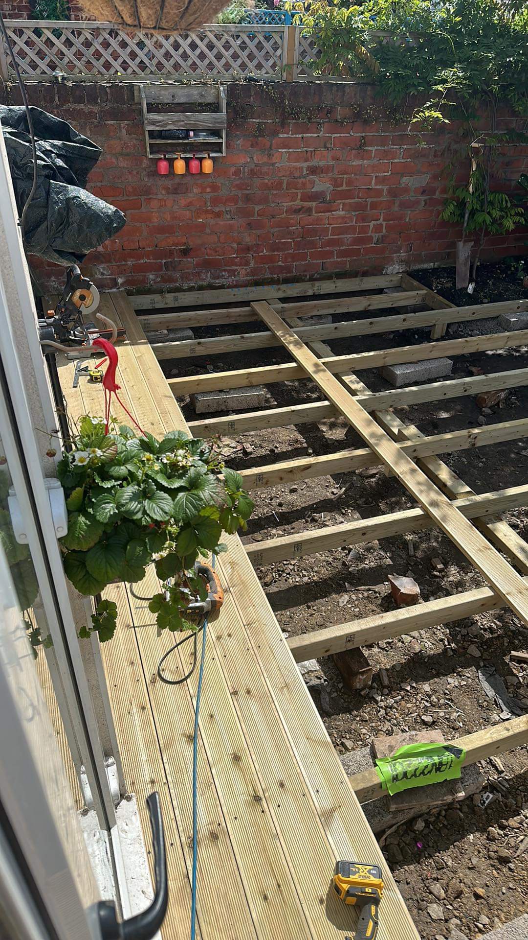 Decking structure during construction